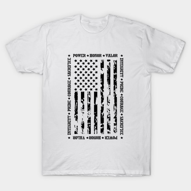 PATRIOTIC U.S. FLAG T-Shirt by razrgrfx